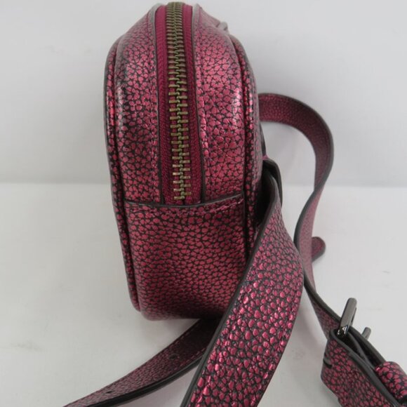 Coach Metallic Berry Pink Pebbled Leather Belt Fanny Pack 4x7x2 - Picture 4 of 6